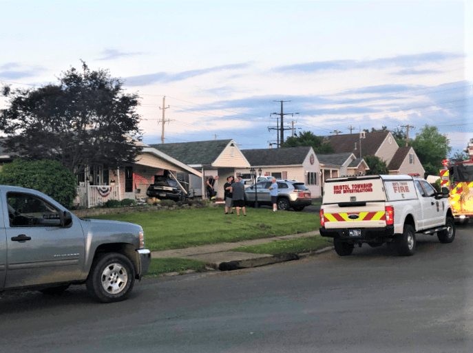 Classic Car Crashes Into Levittown Home