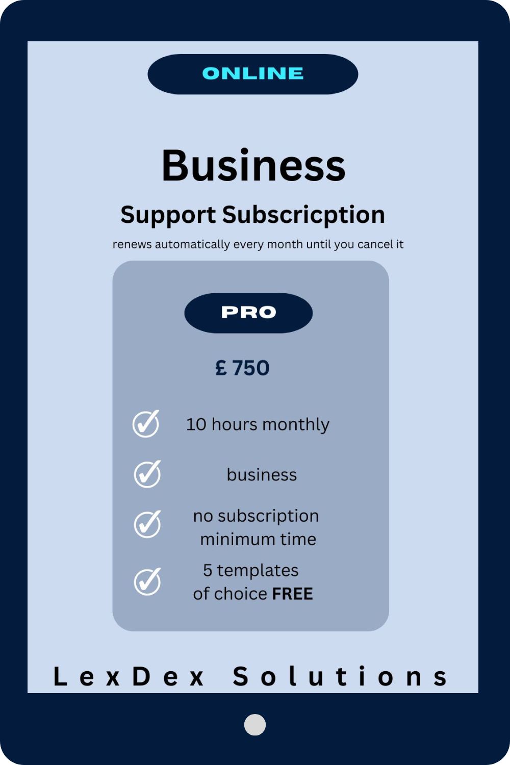 Business Support Subscription Pro