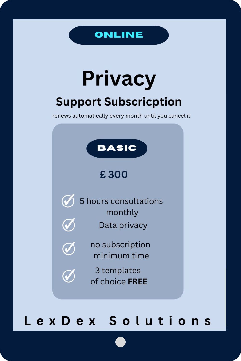 Data Privacy Support Consultation Subscription - Basic