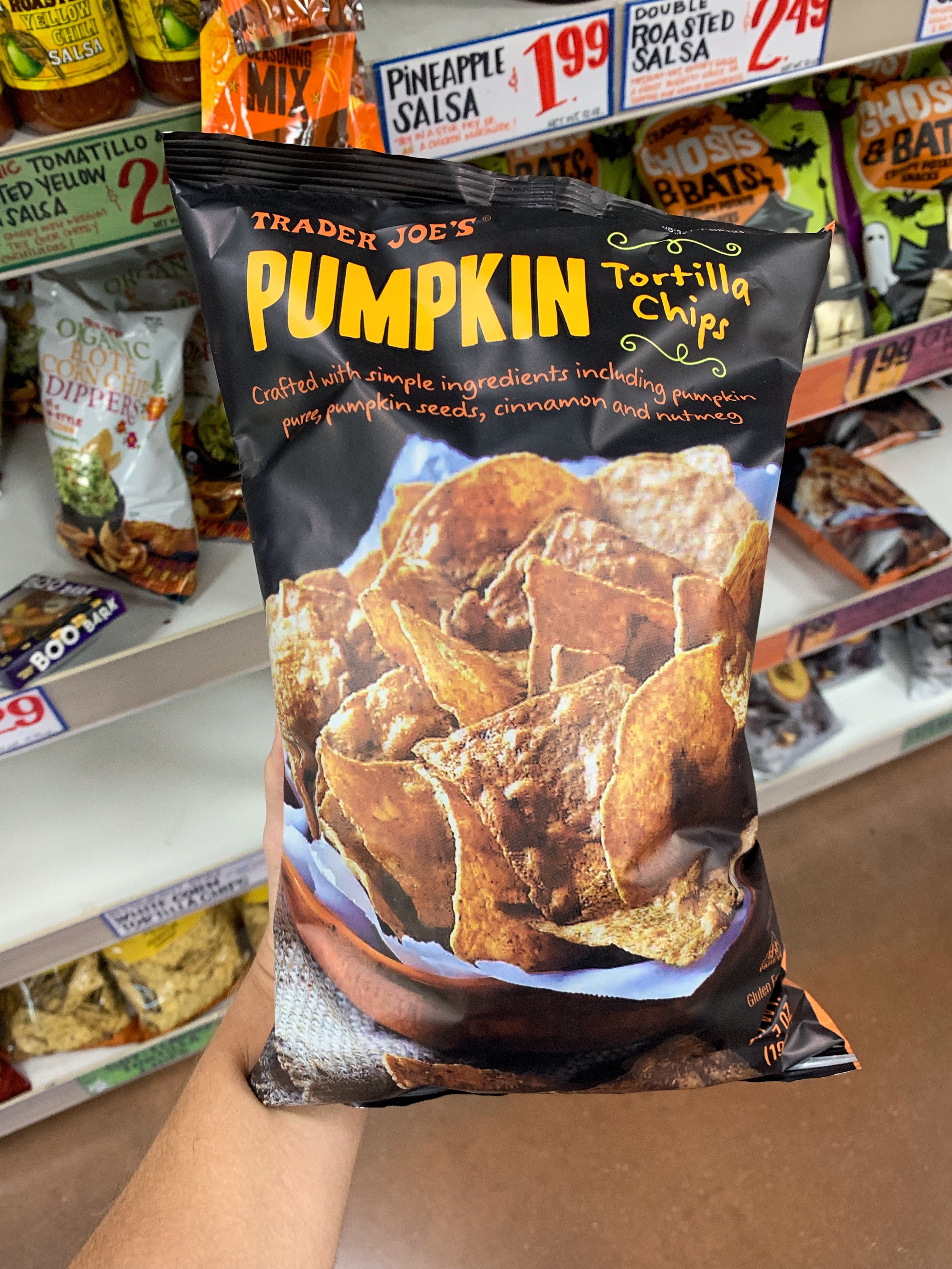 pumpkin tortilla chips