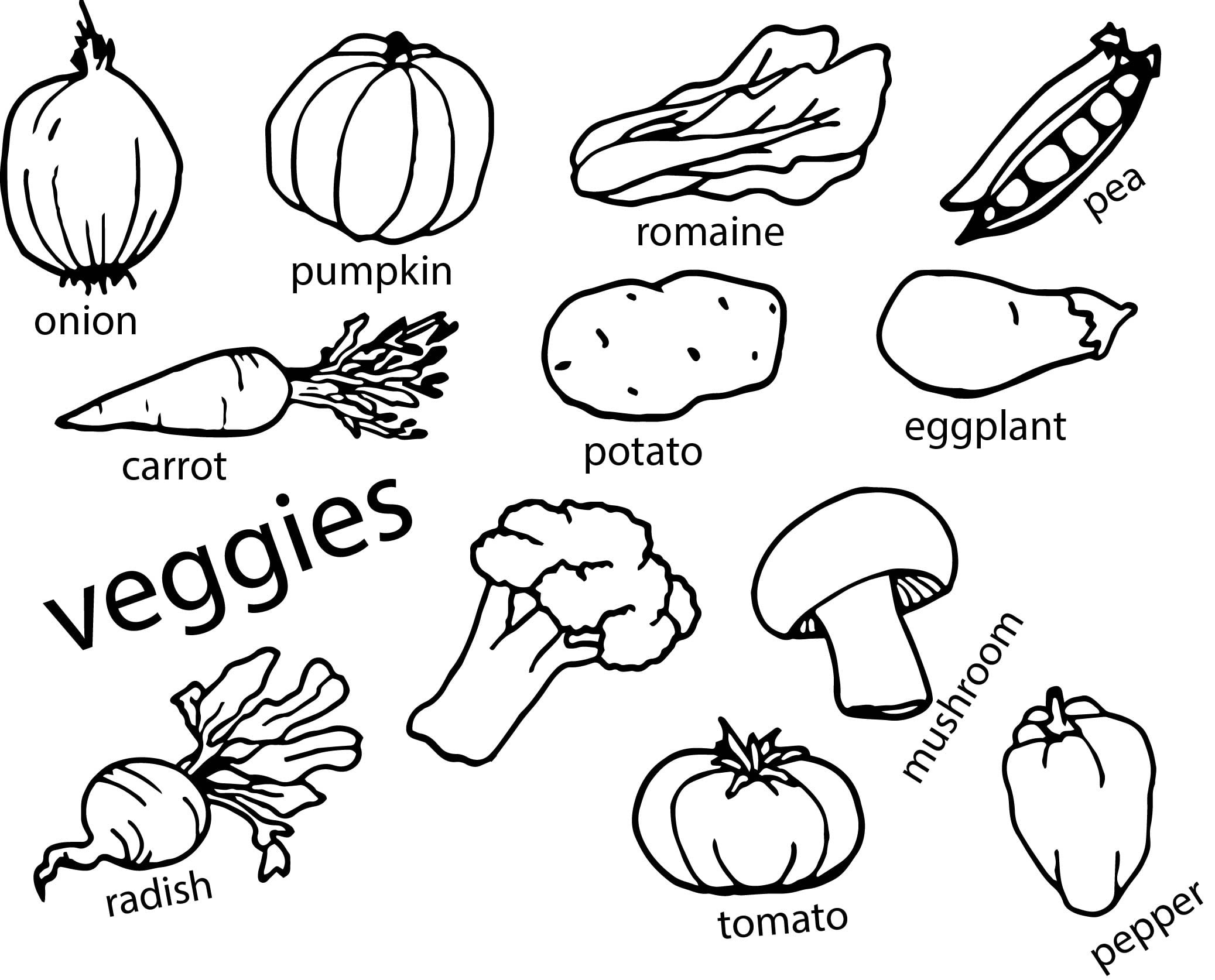 Vegetables coloring page wecoloringpage.com