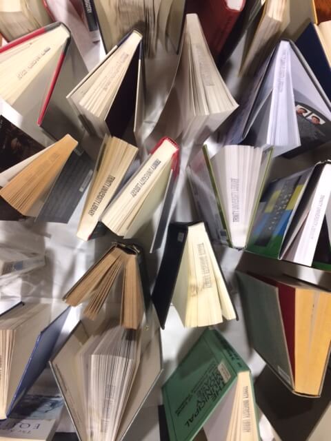 Drying books from above
