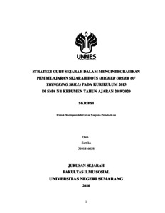 In bloom's taxonomy, for example, skills involving analysis, evaluation and synthesis (creation of new. Strategi Guru Sejarah Dalam Mengintegrasikan Pembelajaran Sejarah Hots Higher Order Of Thingking Skill Pada Kurikulum 2013di Sma N 1 Kebumen Tahun Ajaran 2019 2020