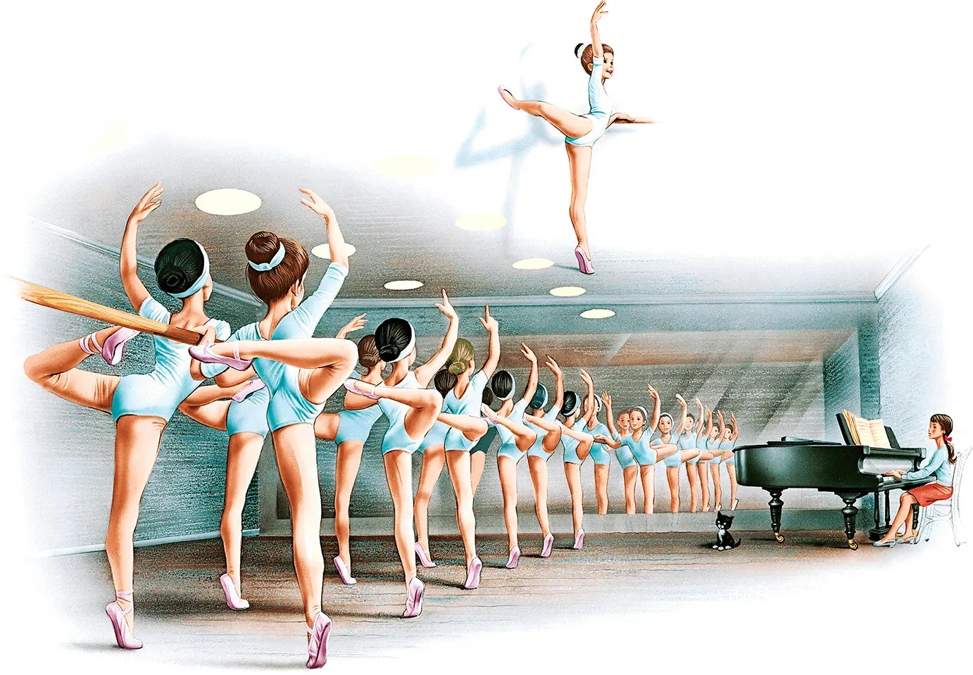 В класс кроме девочек приходит каждый день котёнок Он живёт у Ирины Юрьевны...