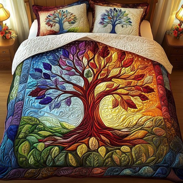 Twilight Bloom Quilted Bedding Set Tree Of Life Gifts For Him Twilight Bloom Quilted Bedding Set Tree Of Life Gifts For Him