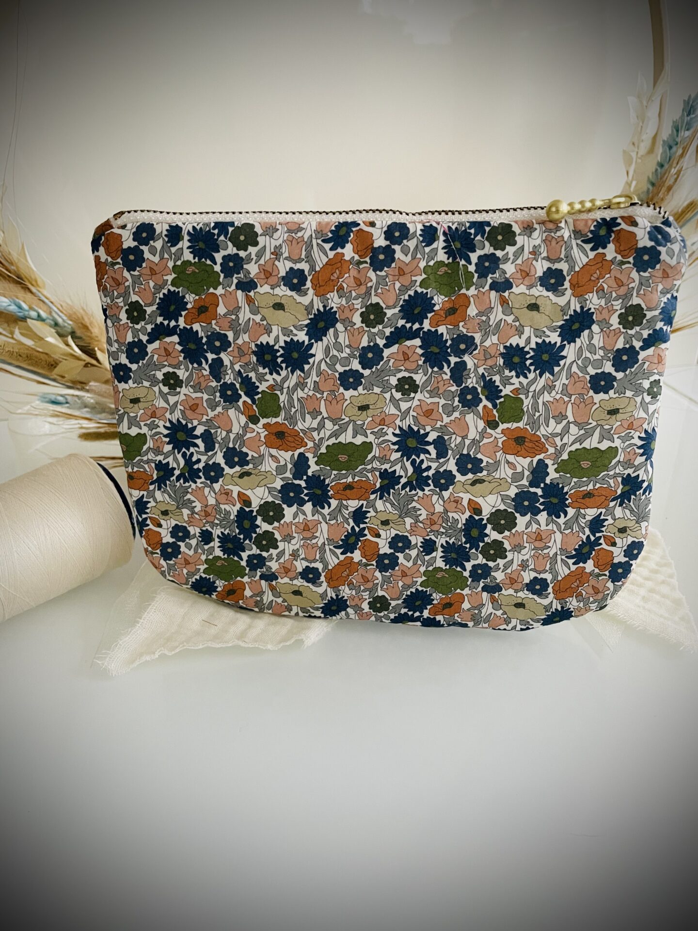 Pochette en Liberty Poppy Forest Bronze