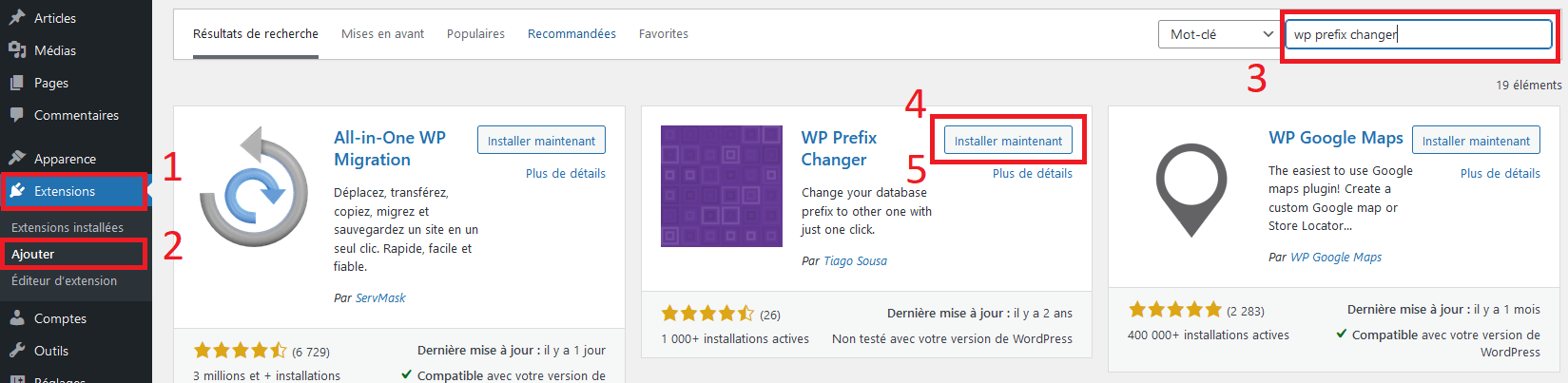 Plugin WordPress WP prefix changer
