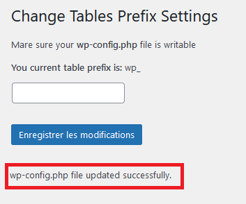 Un nouveau préfixe pour les tables