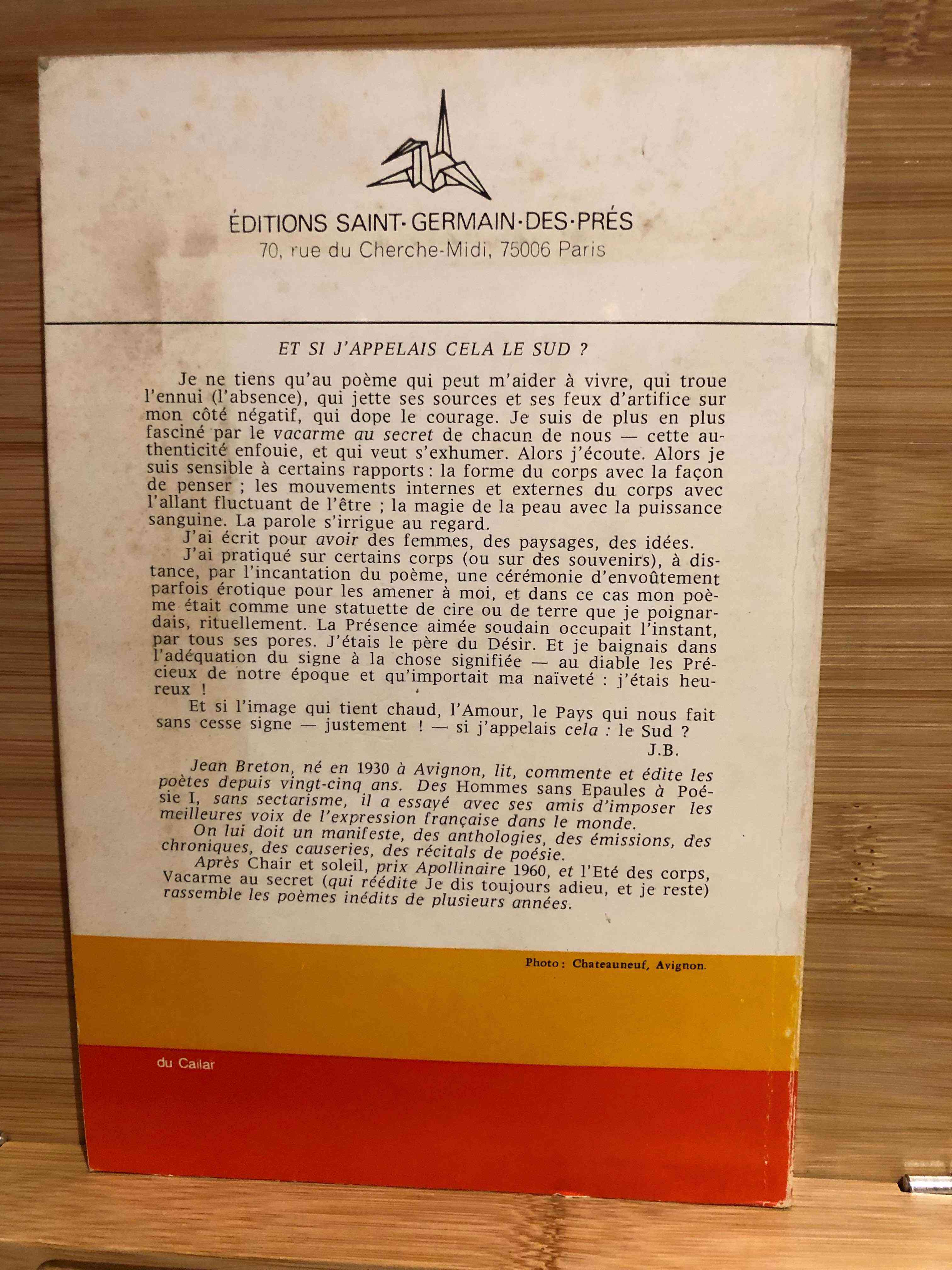 Vacarme Au Secret Je Dis Toujours Adieu Et Je Reste Libri Orfani