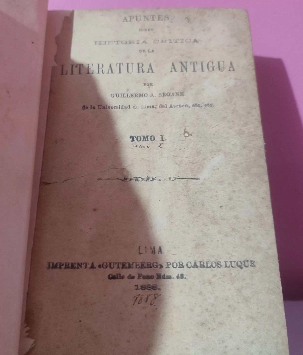 Apuntes sobre historia crítica de la literatura antigua