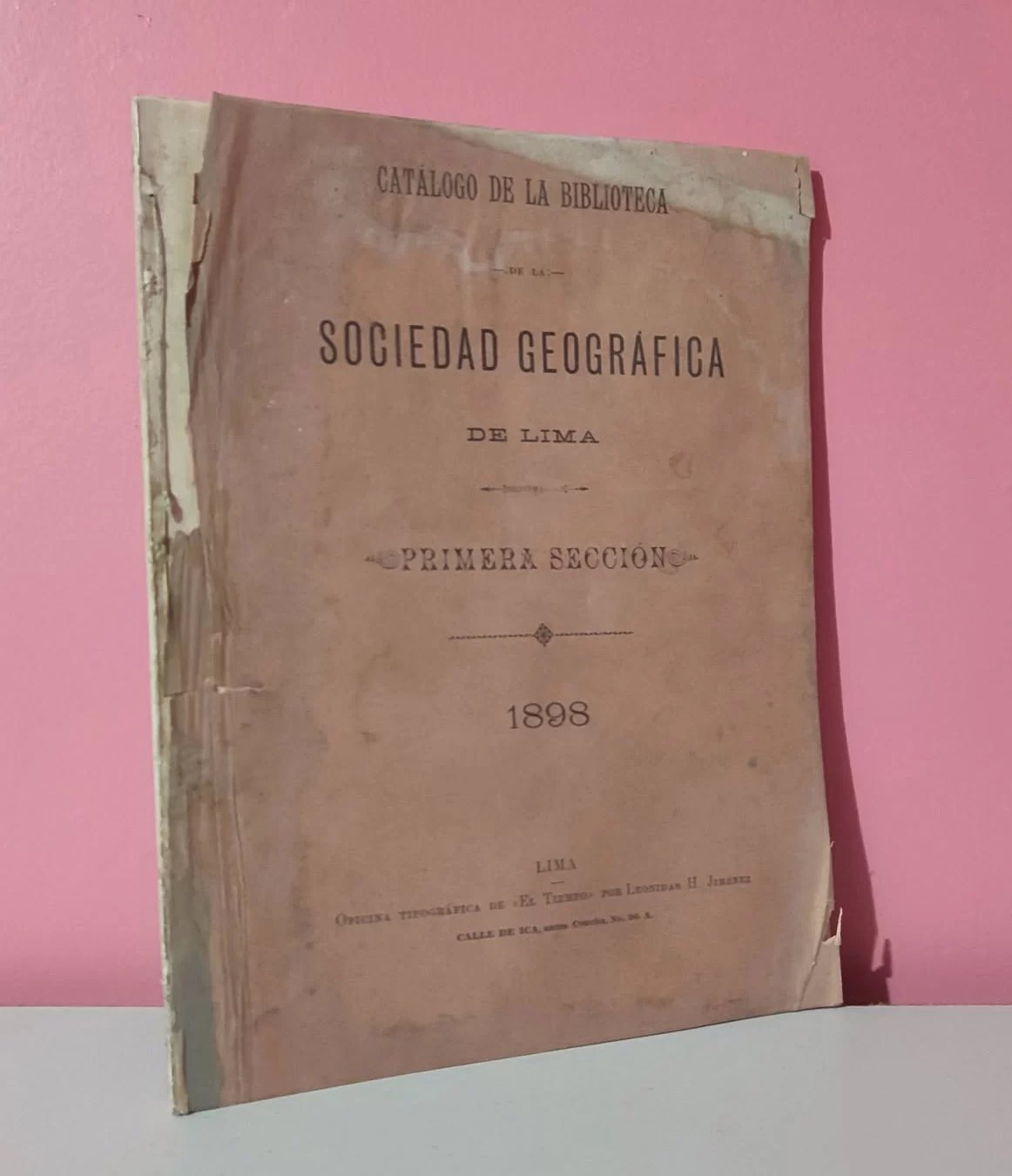 Catálogo de la biblioteca de la Sociedad Geográfica de Lima – Primera sección