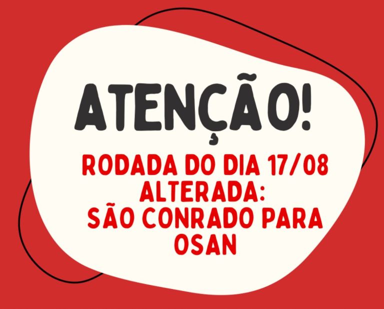 Comunicado oficial da LIDI informando a mudança dos jogos do Campo do São Conrado para o Campo da OSAN na rodada de 17 de agosto de 2025.