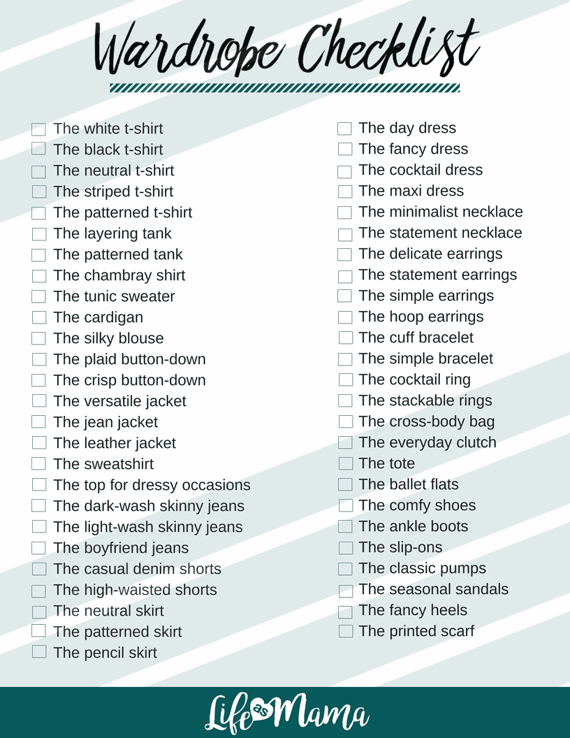 The Everyday Wardrobe Checklist: A Free Printable!