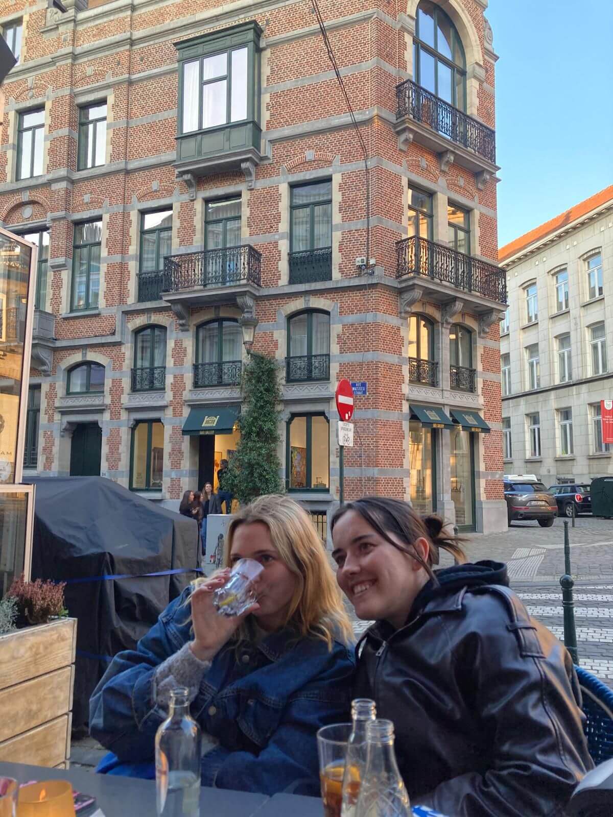 Friends having drinks together in Brussels
