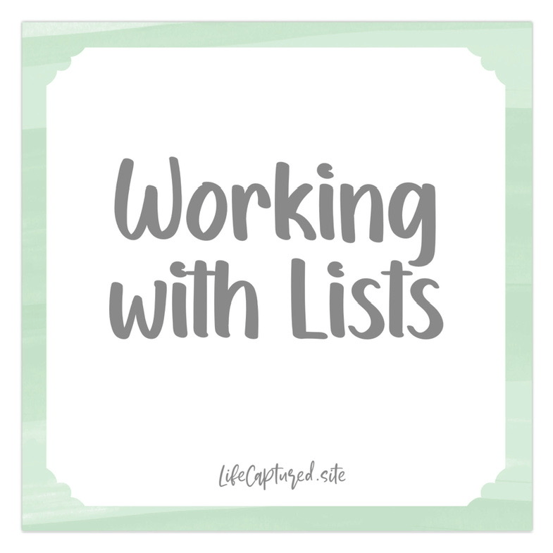 working with lists