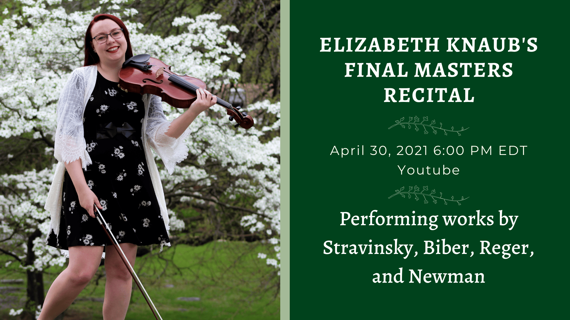 Elizabeth Knaub’s Final Masters Viola Recital Program