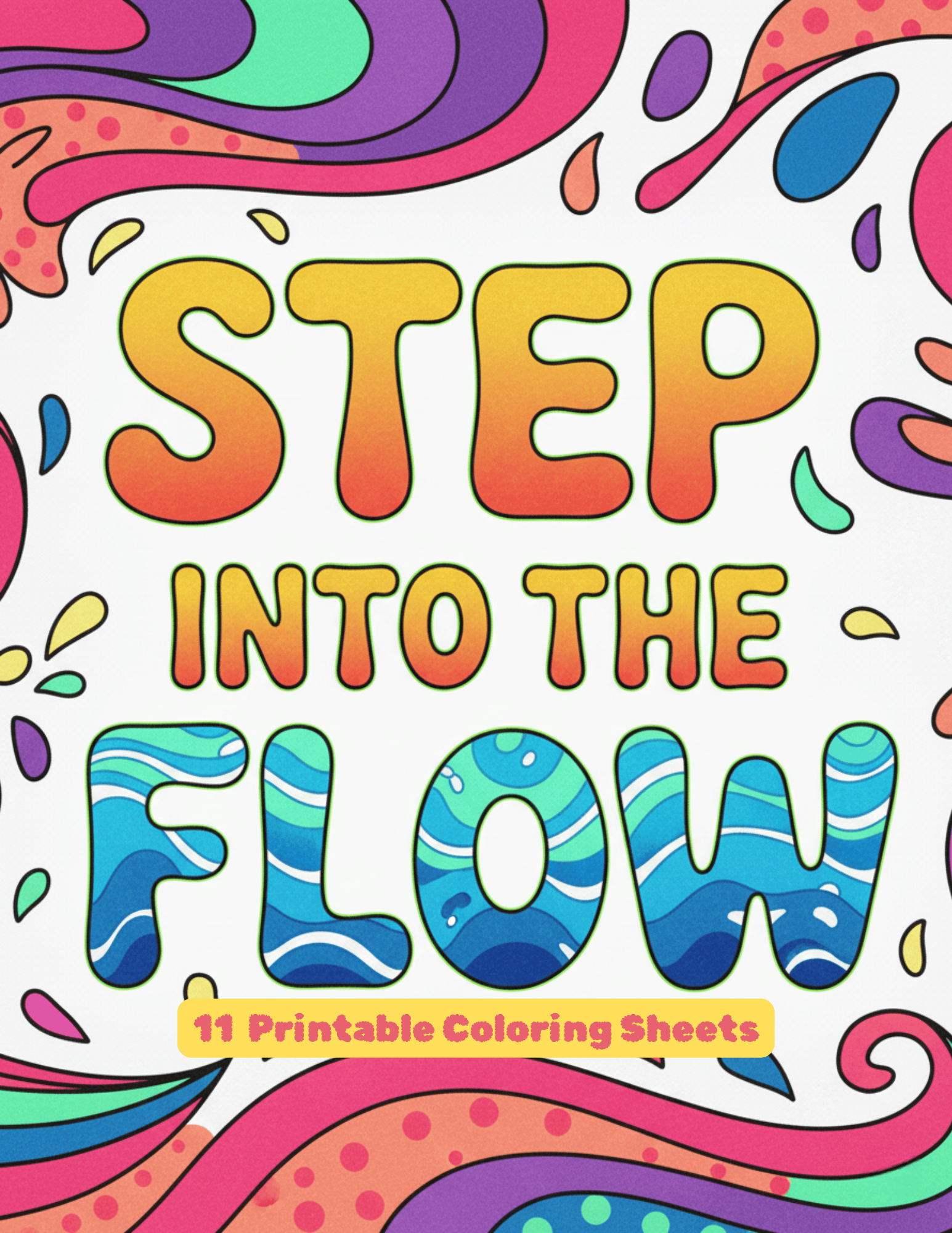 Spiritual Flow Coloring Pages Set (11 Sheets) | Downloadable Adult Faith Coloring Book