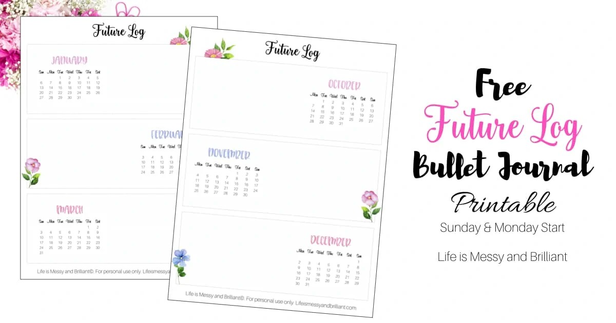 future log bullet journal printable bullet journal future log spread