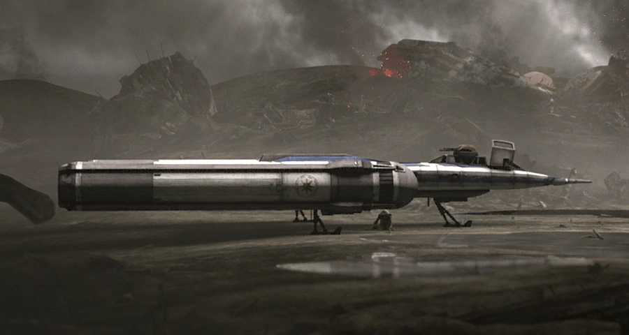 Captain Rex’s blue Y-Wing starfighter from Star Wars The Clone Wars Season 7, concept image for LEGO Star Wars set.
