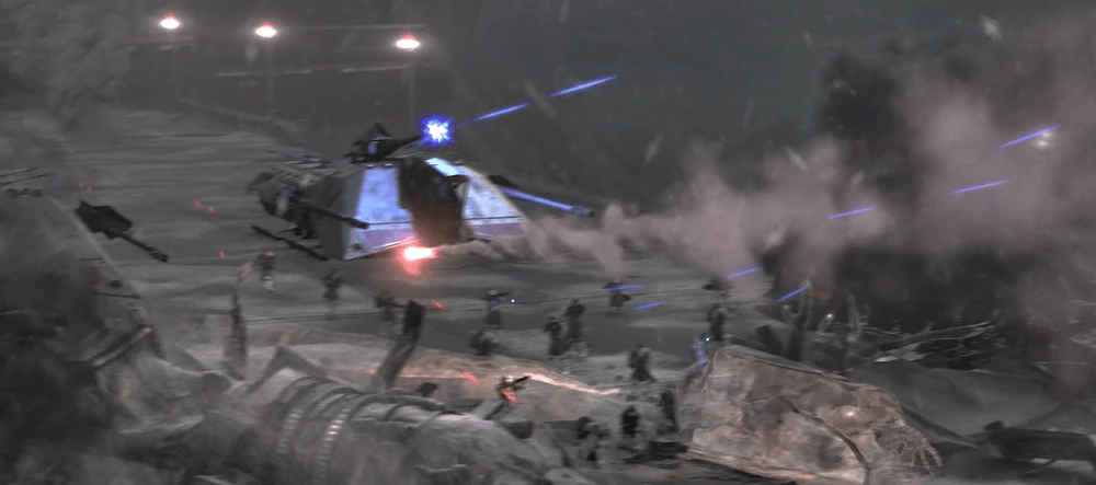 UT-AT walker on Mygeeto during Star Wars Revenge of the Sith, concept image for LEGO Star Wars dream set.