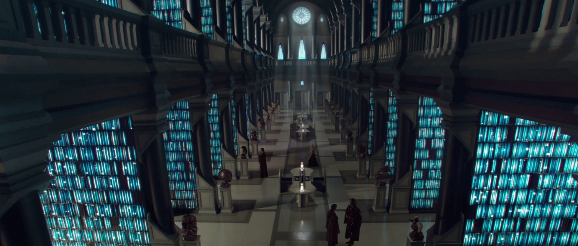 Jedi Temple Archives on Coruscant from Star Wars Revenge of the Sith, concept image for LEGO Star Wars MBS set.