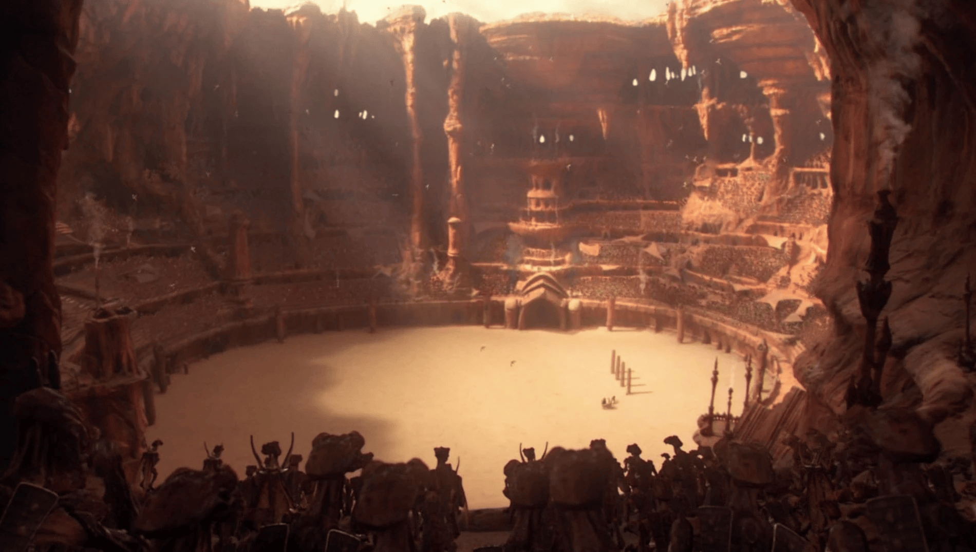 Geonosian Arena battle from Star Wars Attack of the Clones, concept image for LEGO Star Wars MBS set.