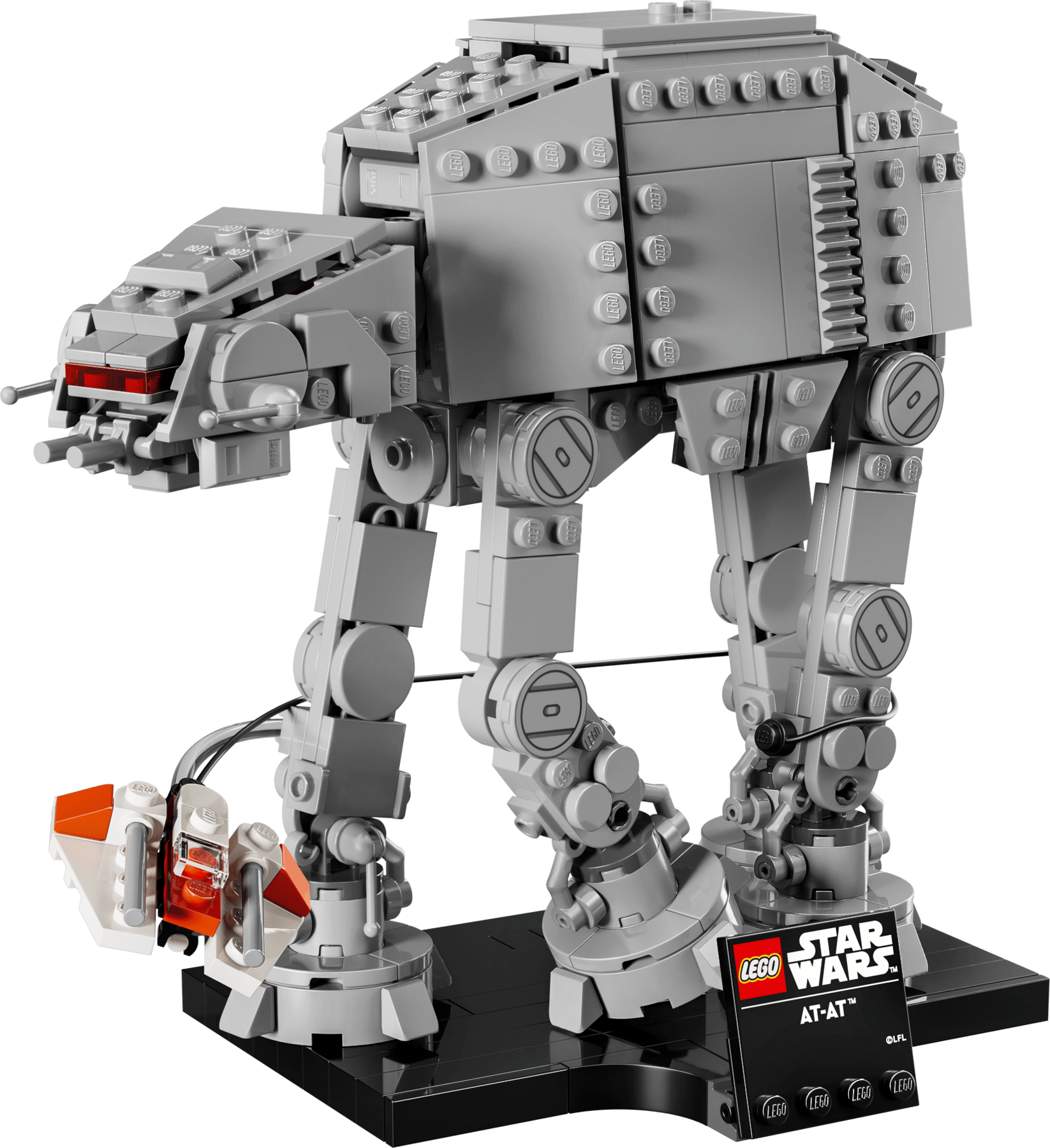 LEGO Star Wars 2026 AT-AT display set with Snowspeeder and tow cable
