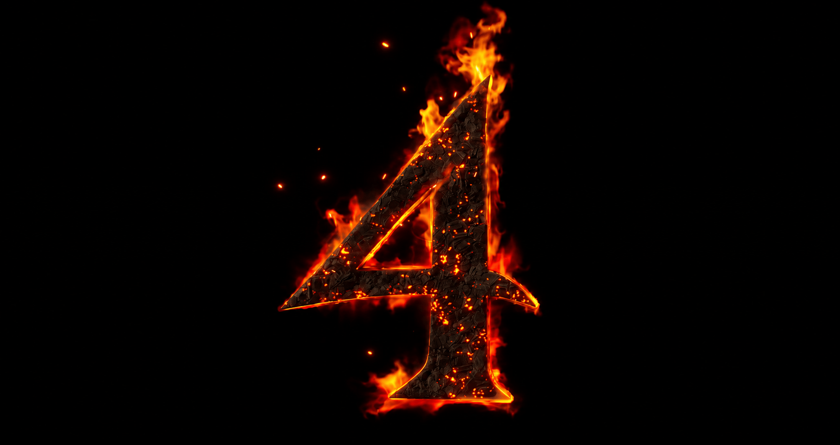 RuneScape 4 teaser revealed at RuneFest 2026, featuring a flaming number four against a black background.