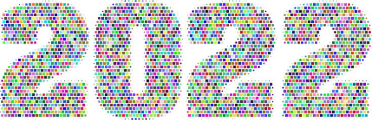 2022 numbers created using a mosaic pattern
