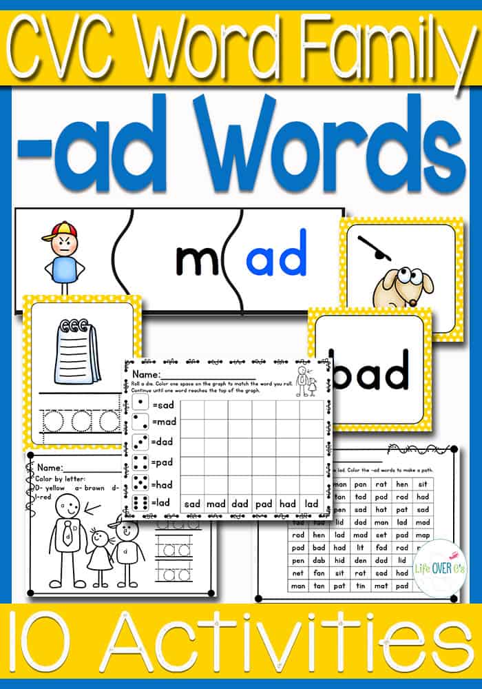ad word family cvc activities life over c s