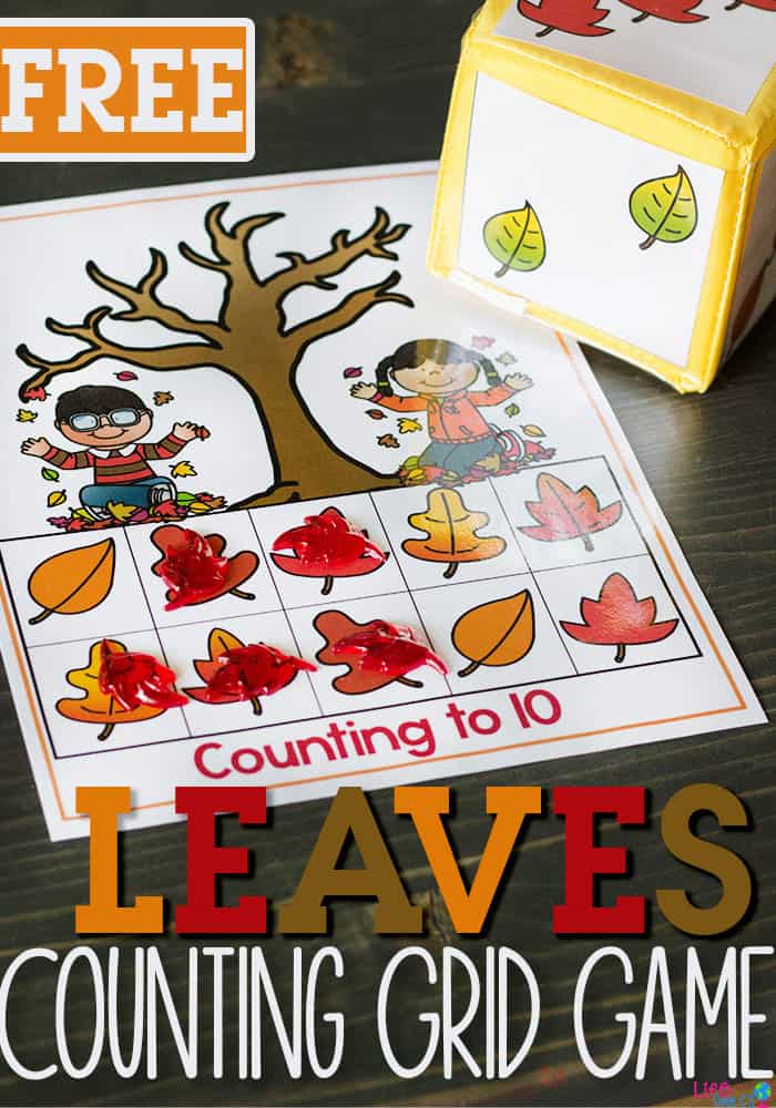 printable fall leaves preschool counting grid games