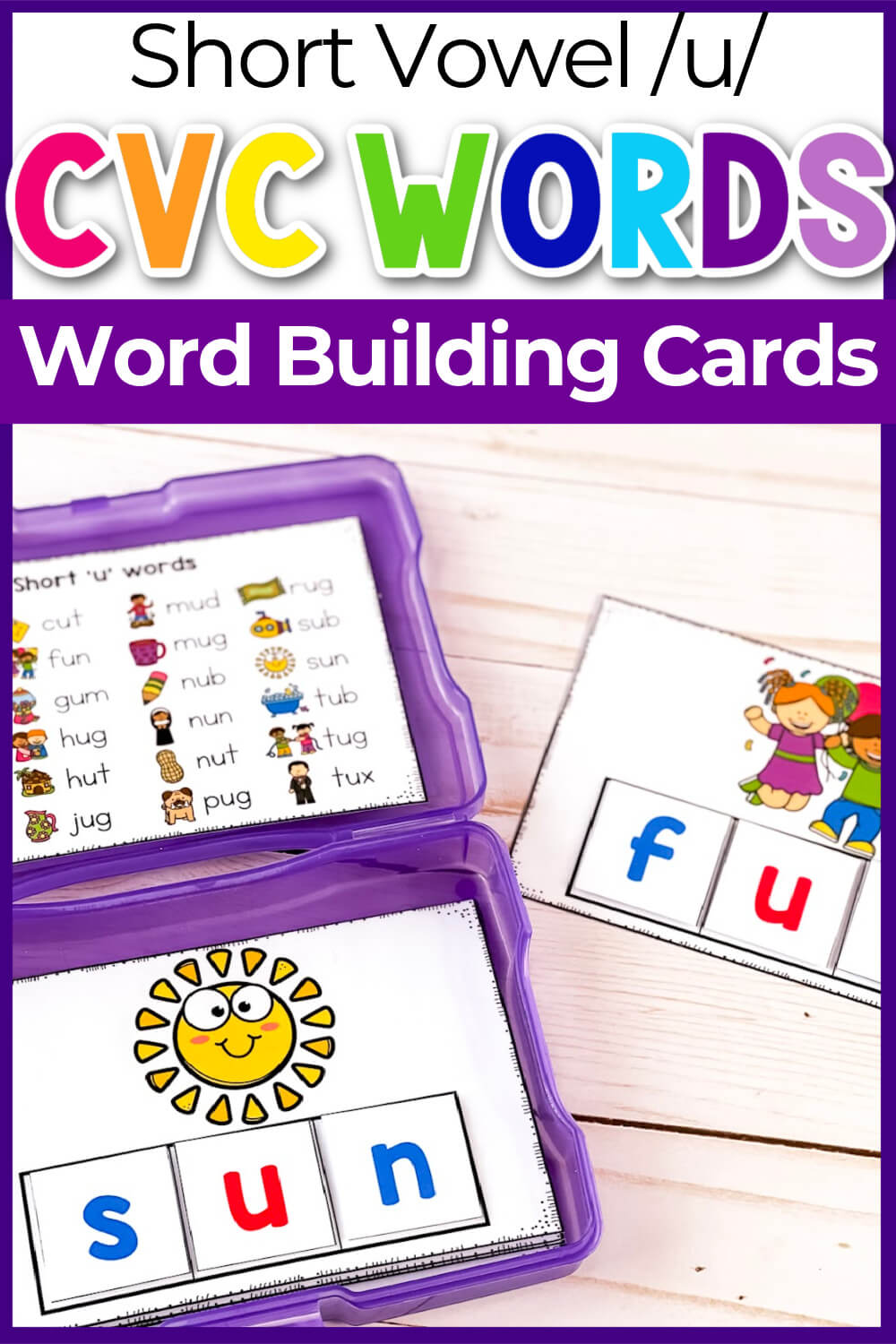 short u cvc words build a word activity for kindergarten