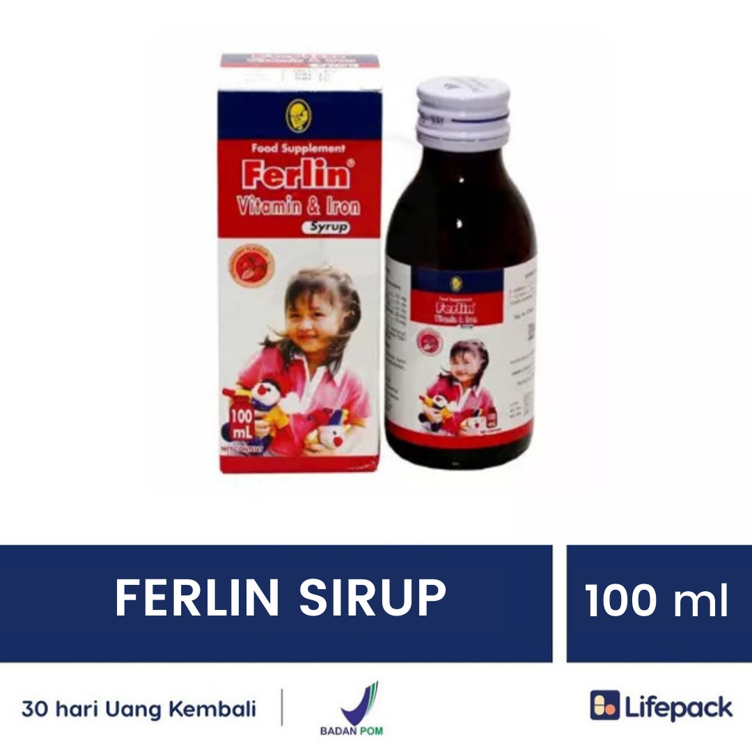 FERLIN SIRUP 100 ML - Zat Besi + Vitamin Anak - Suplemen Kesehatan -  LIFEPACK | Lifepack.id
