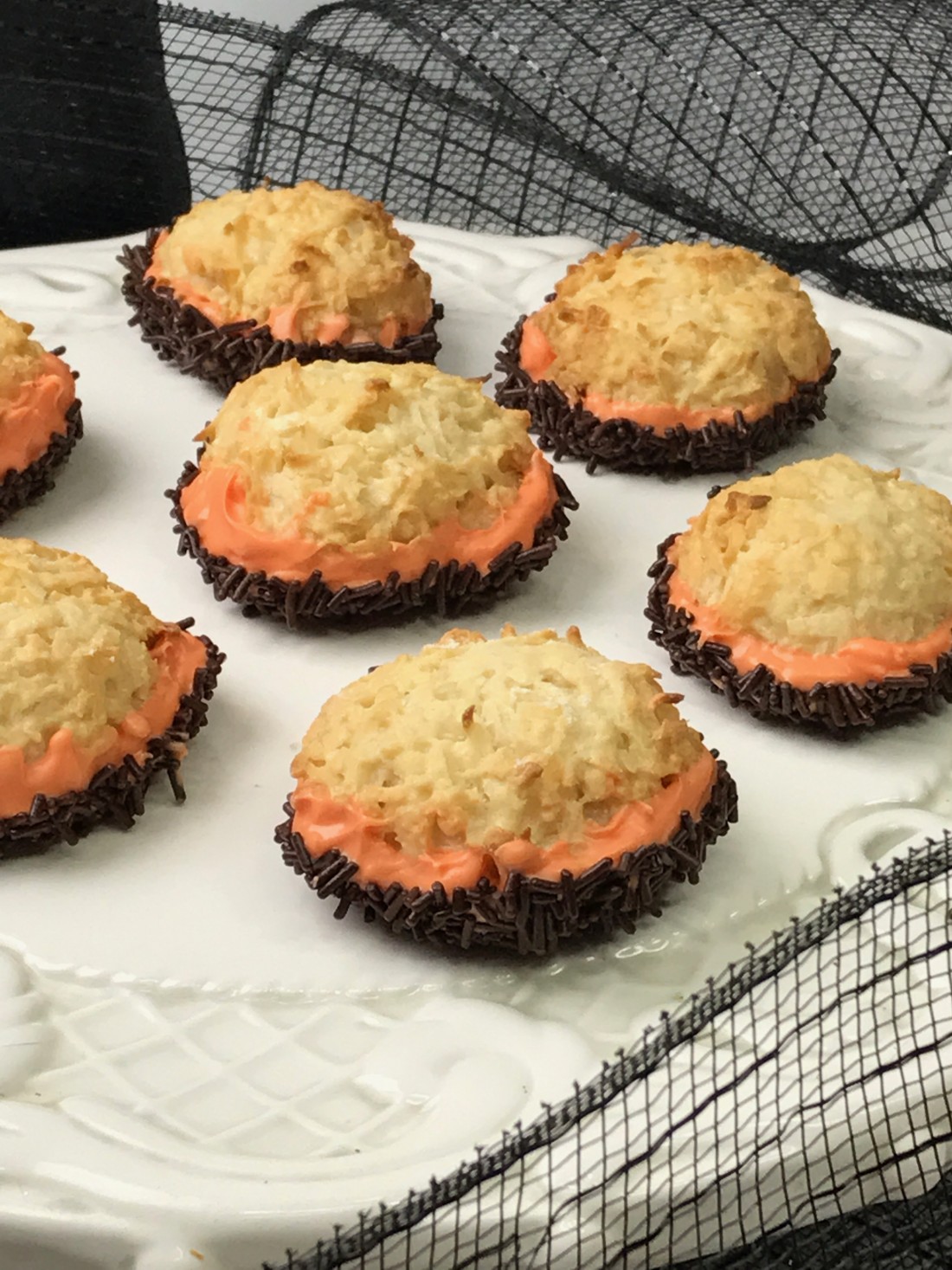 Coconut Macaroon Cookies With Chocolate & Sprinkles