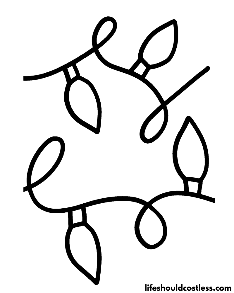 Christmas lights coloring pages (free printable pdf templates)