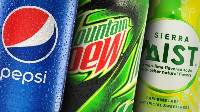 Pepsi, Mountain Dew and Sierra Mist