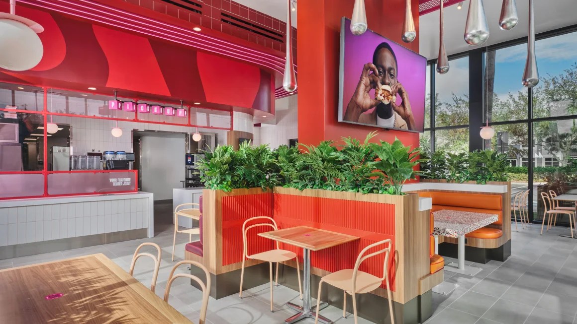 A rendering of 'Saucy,' a new KFC restaurant