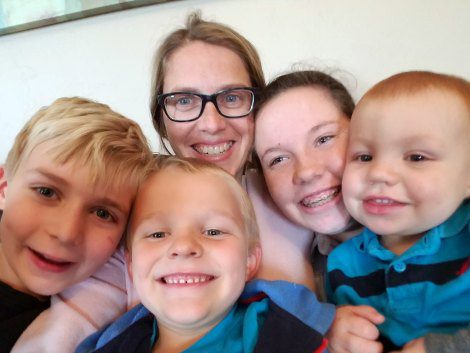 Erin with her four children