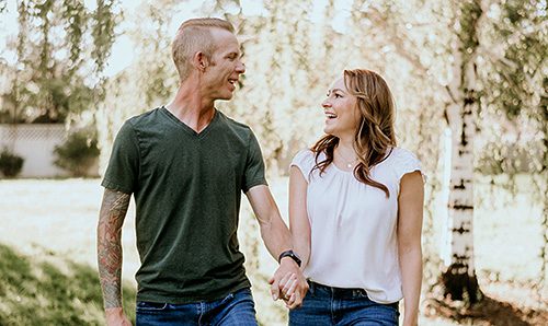 Hopeful adoptive parents Tim and Amanda in Nevada share a laugh together