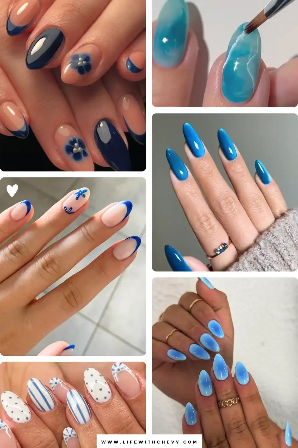 blue summer nails designs
