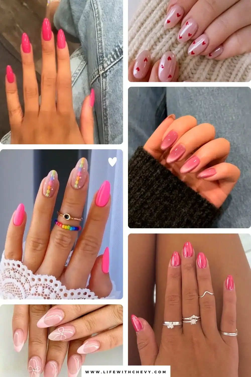 cute simple pink nails