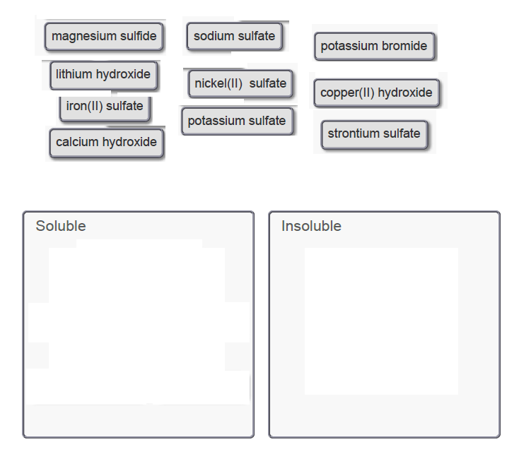 Review Co Classify These Pounds As Soluble Or Chegg Soluble with any other ion.