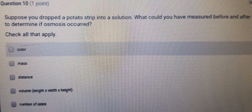 Suppose you dropped a potato strip into a ... | Clutch Prep
