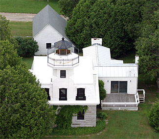 During the day, the action happens in the front shop, where local barbers maneuver around antique barber chairs, . Barber's Point Lighthouse, New York at Lighthousefriends.com