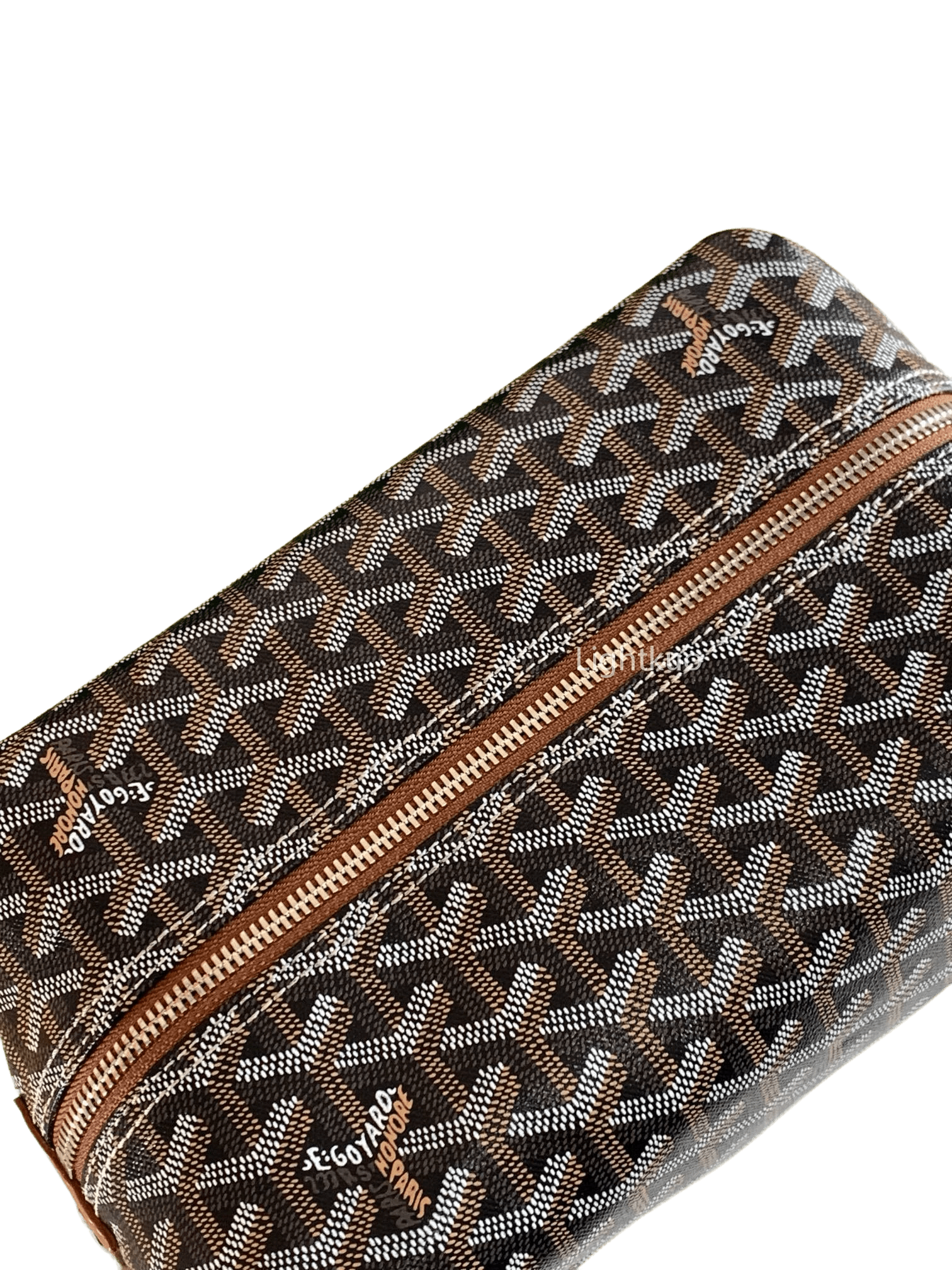 goyard boeing 25 trousse canvas bag brown