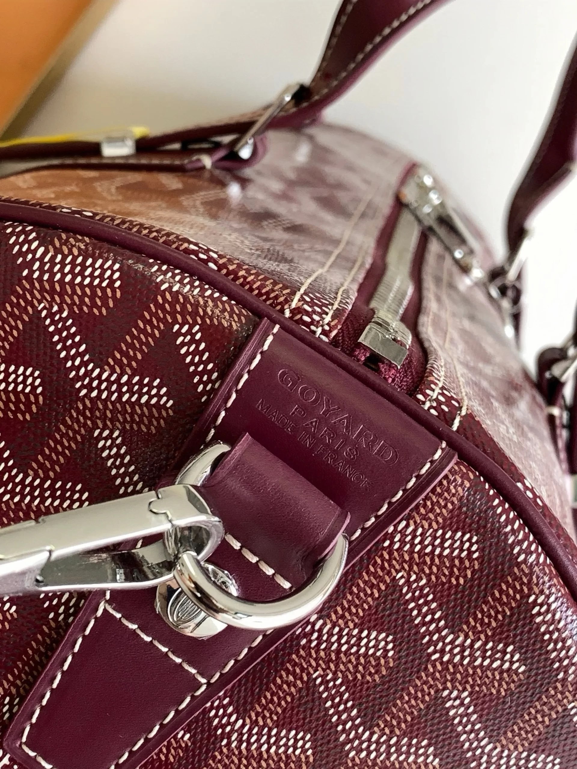 Goyard Boston Bag Burgundy