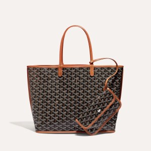GOYARD ゴヤール Anjou PM トートバッグ ブラウン 総柄 Goyard Anjou PM Bag - Black & Tan