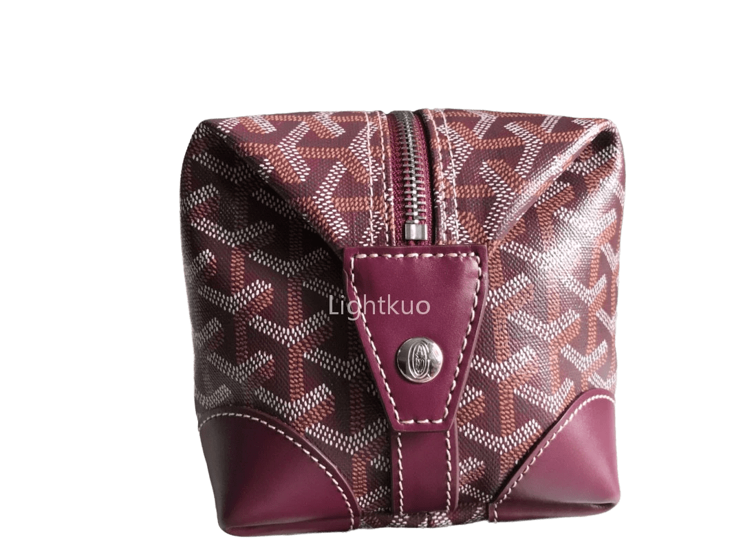 Goyard Boeing 25 Trousse Canvas Bag Burgundy