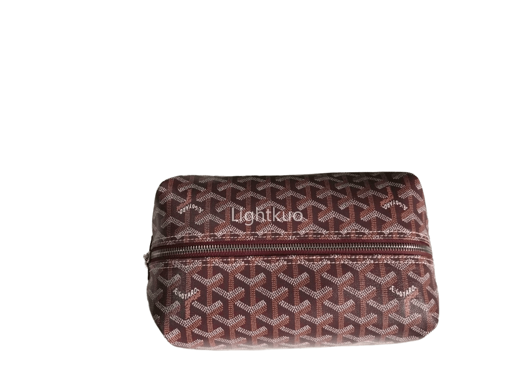 Goyard Boeing 25 Trousse Canvas Bag Burgundy