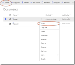 SharePoint Online Permissions in Modern Sites Share Item